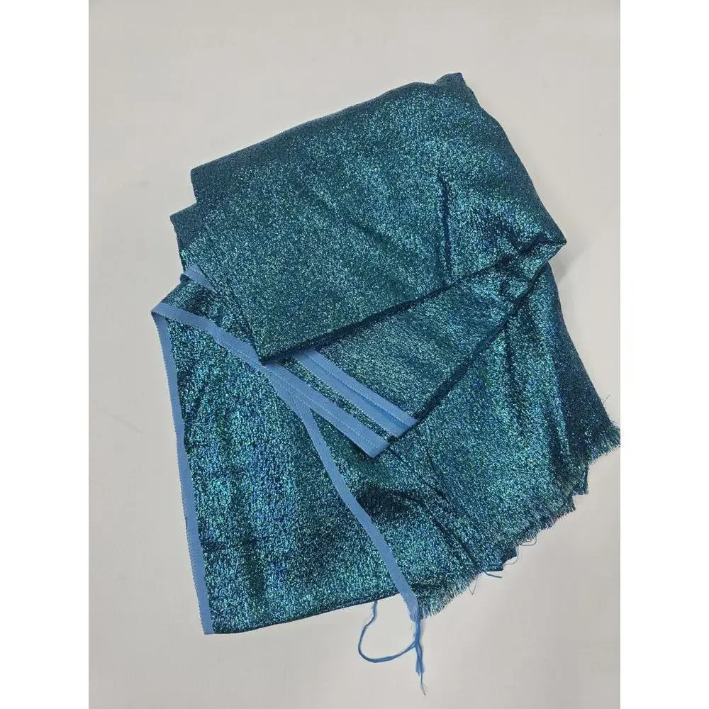 Vintage Shimmery Teal Fabric‎ with Blue Accents - Amazing!